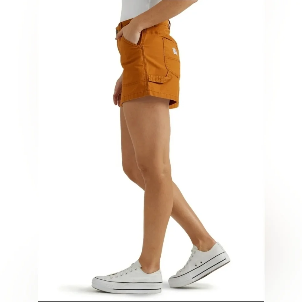 Women's Lee Legendary Carpenter‎ Shorts with Hammer Loop, Caramel, Size 18, NWT